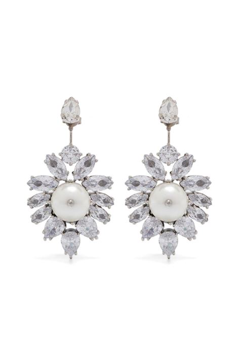 Silver-tone Double Ended Crystal Crest earrings Simone Rocha - women